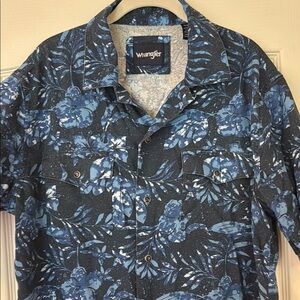 Wrangler Blue Hawaiian Pearl Snap, M